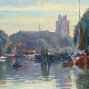 LA CATHEDRALE DE DORDRECHT, Albert Lebourg